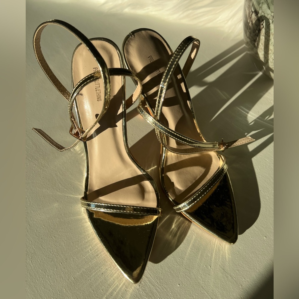 Gold Strappy Sandals from Pretty Little Thing